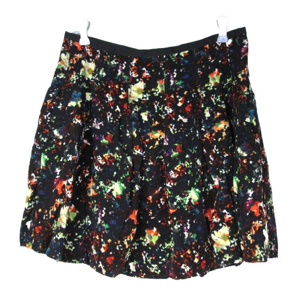 Gap Black Confetti Mini Skirt 6 Pockets Pleated Back Zipper Rayon 25-307 - Picture 1 of 9